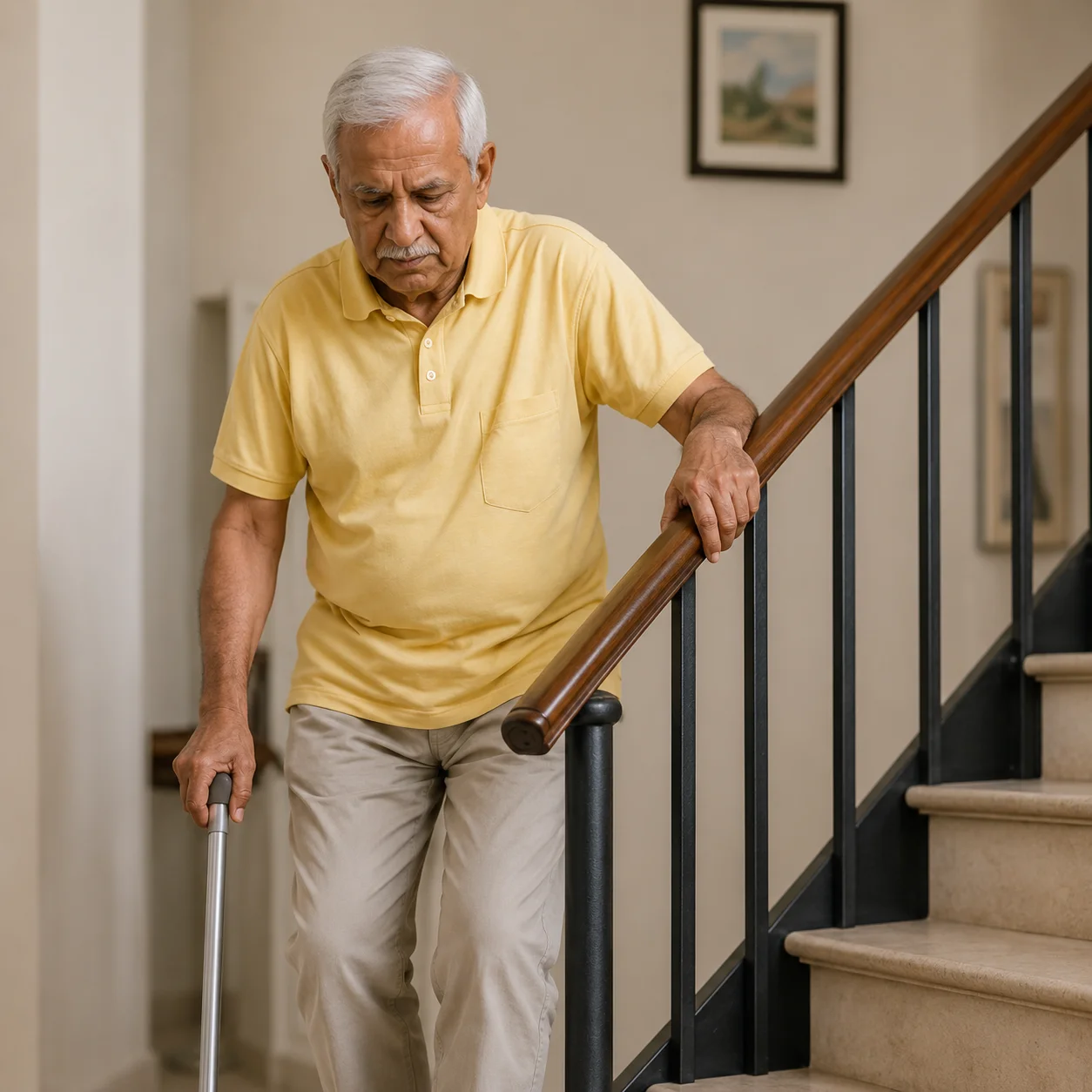 Senior at risk of falls