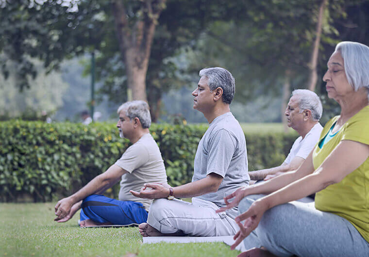 Yoga workshops at senior living communities in India